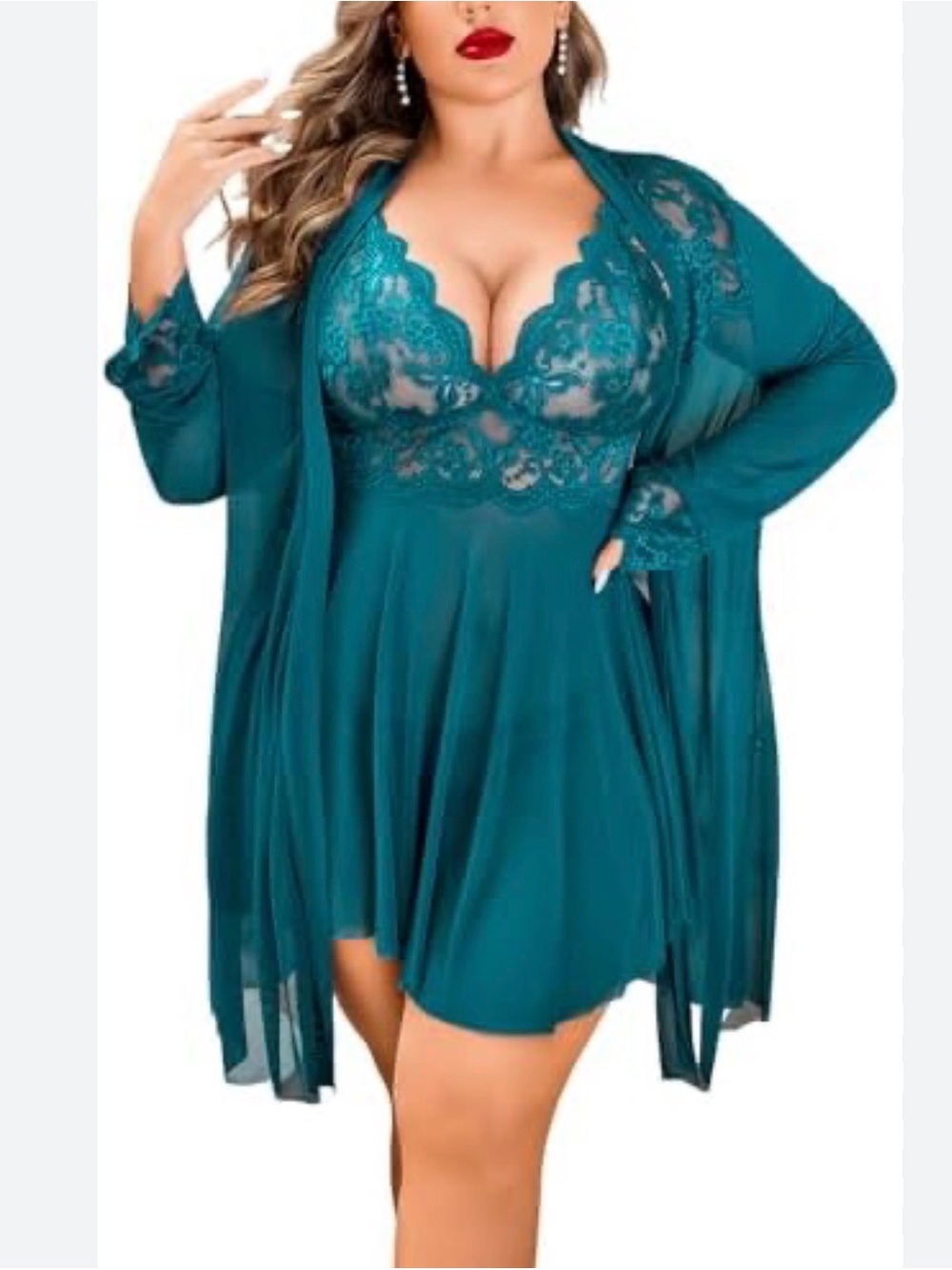 Avidlove Sexy Lingerie Set Blue green  plus size 18W